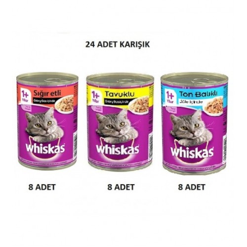 Whiskas Karışık Konserve 400 Gr 24 Adet